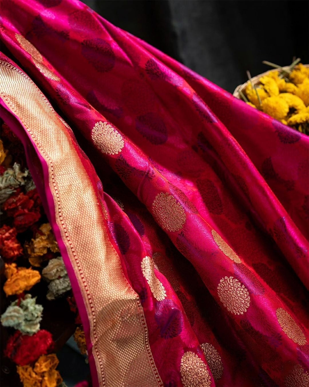 Rani Pink Luxurious Soft Banarasi Silk Saree