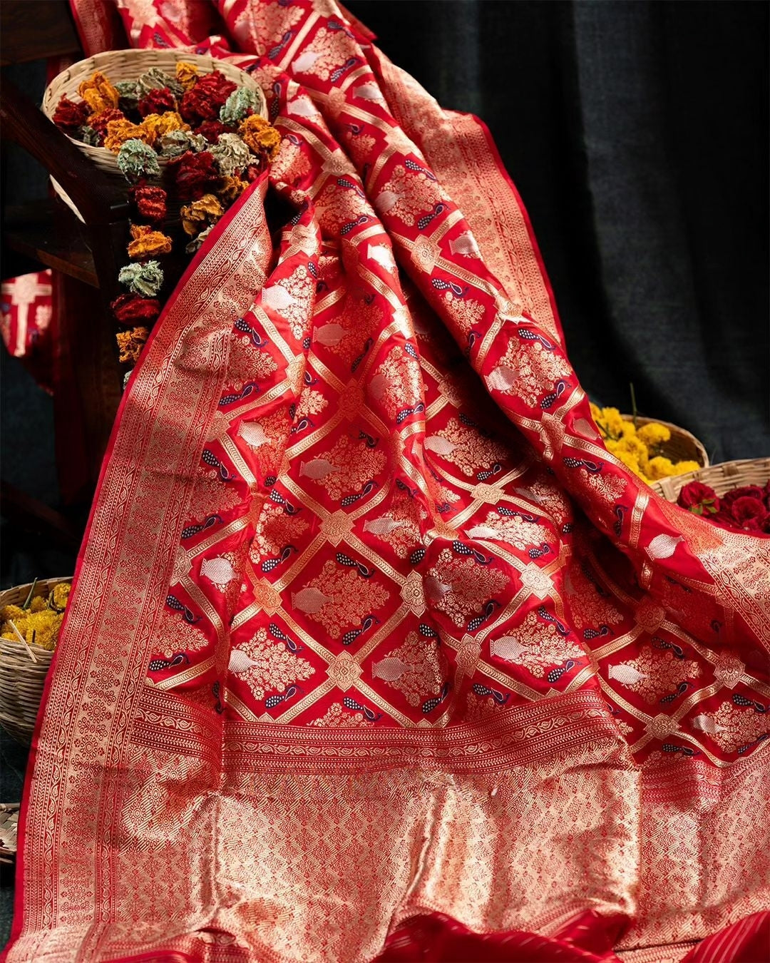 Red Luxurious Soft Banarasi Silk Saree