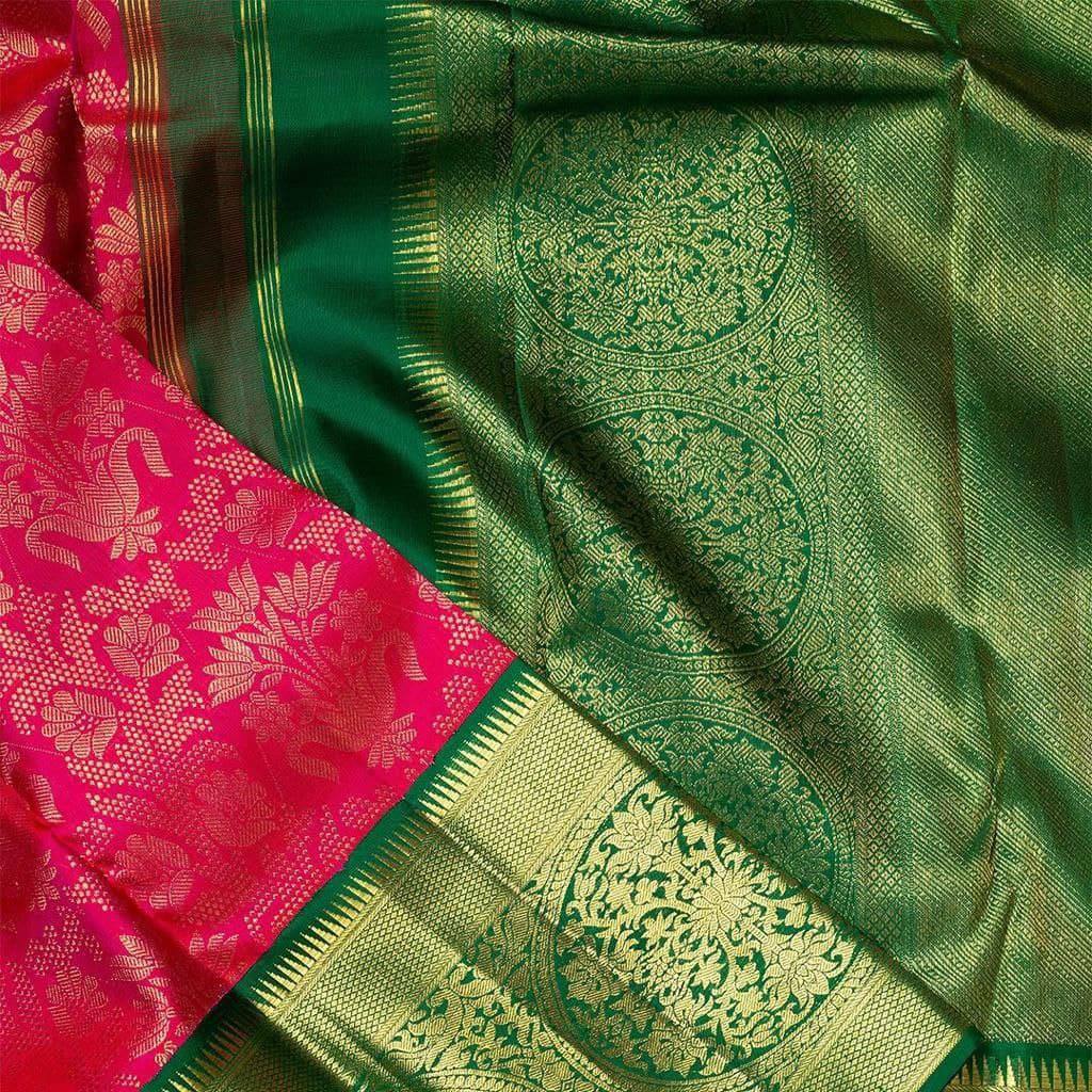 Assemblage Dark Pink Soft Banarasi Silk Saree