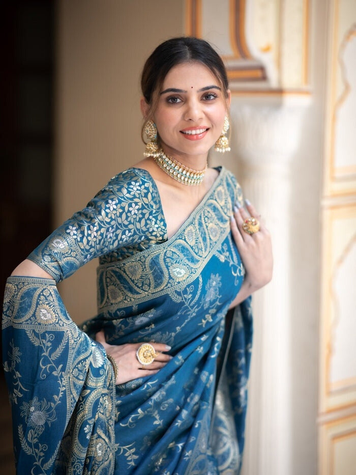 Epiphany Rama Soft Silk Saree