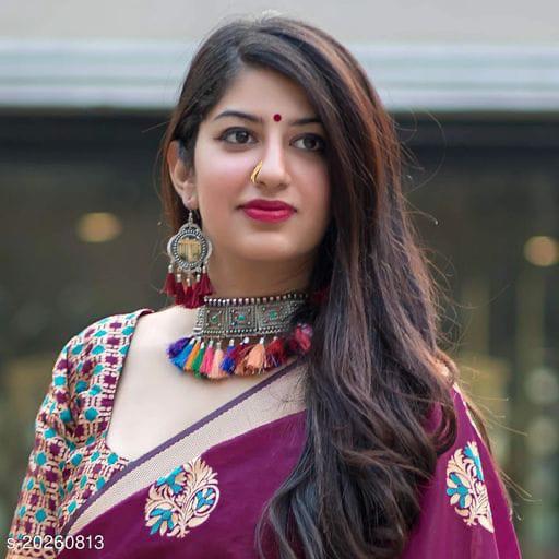 Wine Colour With Golden Patta Combition Soft Lichi Silk Saree Weaving