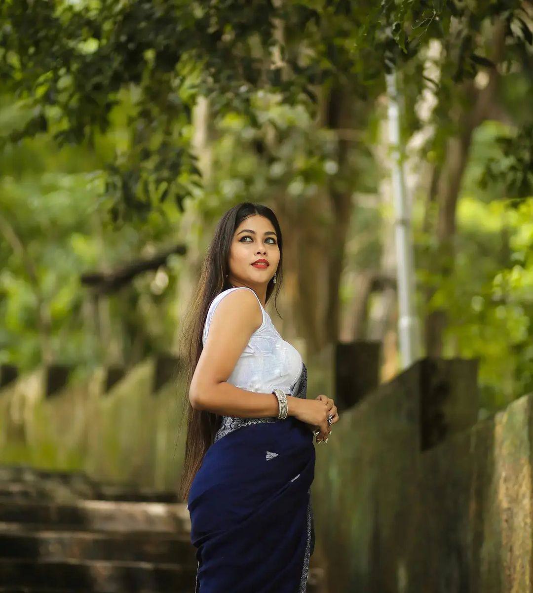 Navy Blue With Silver Patta Soft Banarasi Silk Traditional Saree