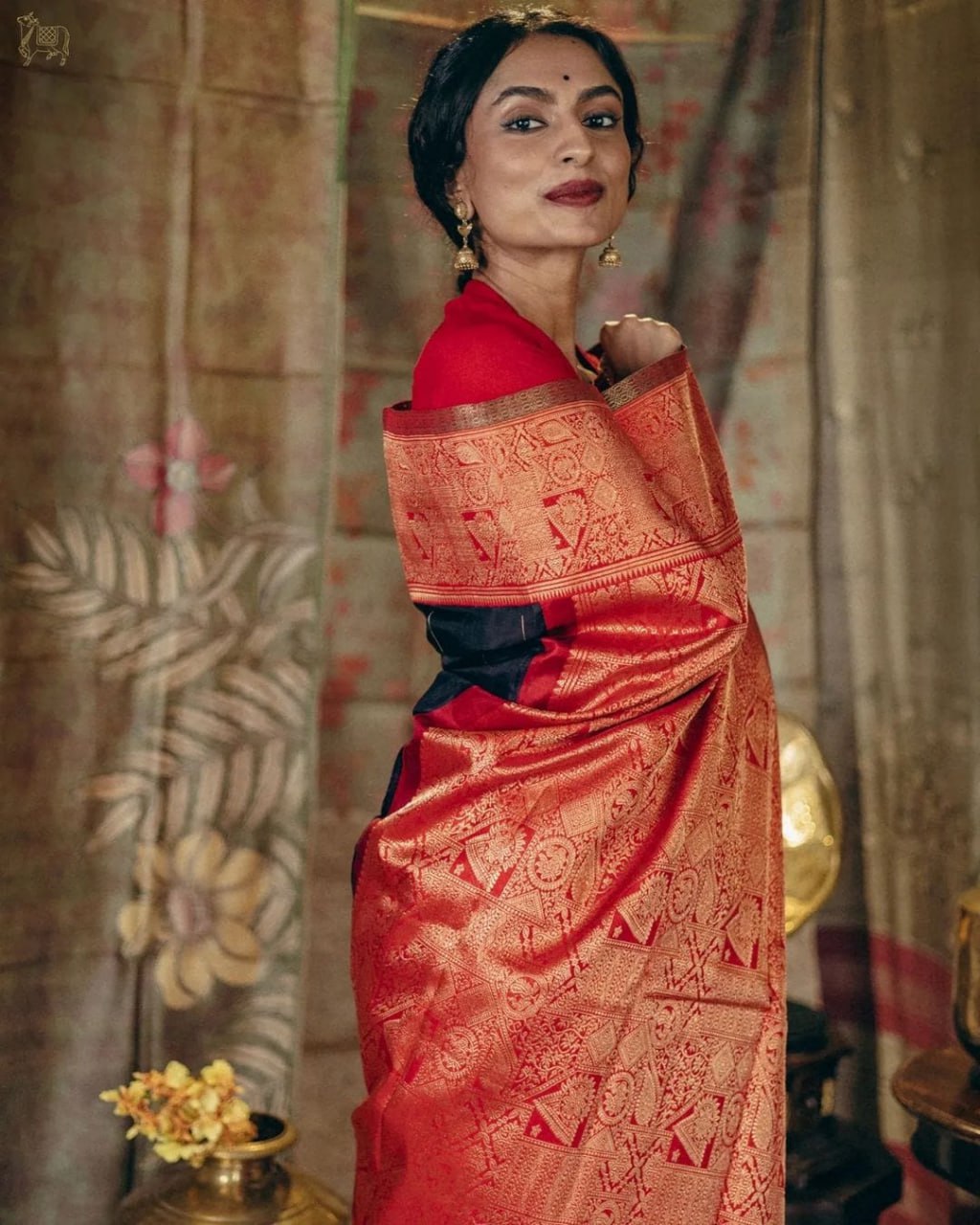 Embrocation Black Soft Silk Saree