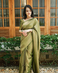 Soft Banarasi Silk Golden Zari Weaving Saree