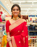 Ethnic Red Soft Silk Saree