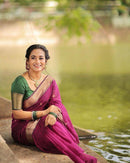 Desirable Dark Pink Soft Silk Saree
