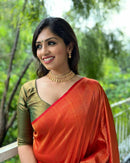 Evanescent Red Soft Silk Saree
