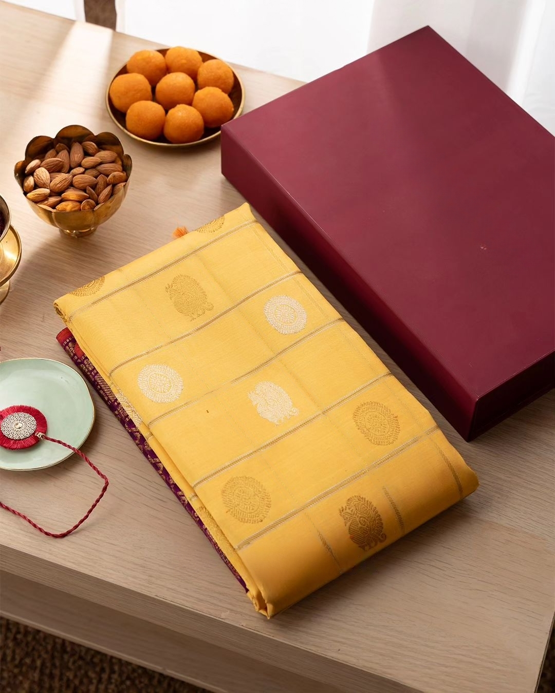 Yellow Luxurious Soft Banarasi Silk Saree