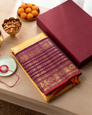 Yellow Luxurious Soft Banarasi Silk Saree