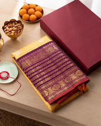 Yellow Luxurious Soft Banarasi Silk Saree
