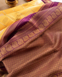 Yellow Luxurious Soft Banarasi Silk Saree