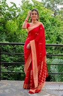 Ethnic Red Soft Silk Saree