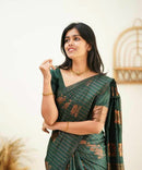 Amazing Dark Green Soft Silk Saree
