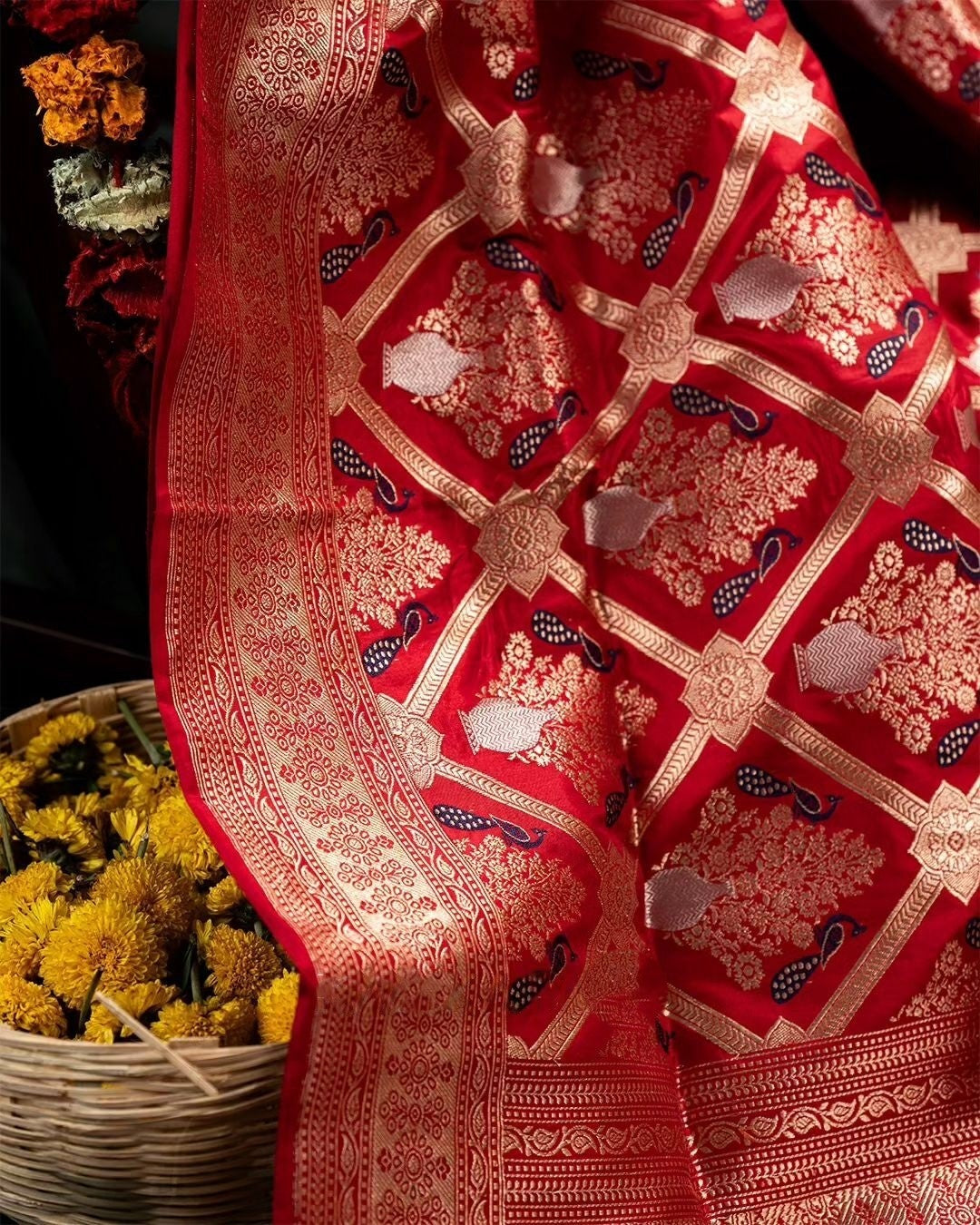 Red Luxurious Soft Banarasi Silk Saree