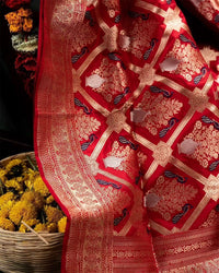 Red Luxurious Soft Banarasi Silk Saree