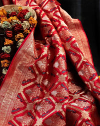 Red Luxurious Soft Banarasi Silk Saree