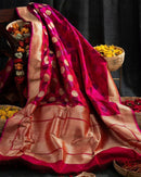 Rani Pink Luxurious Soft Banarasi Silk Saree
