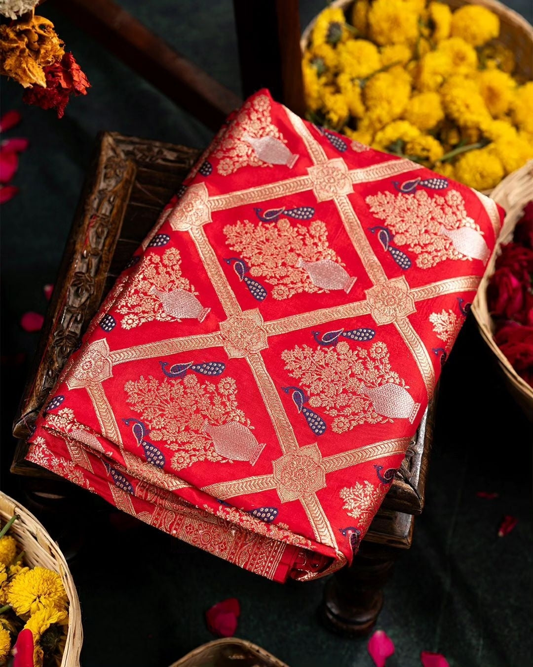 Red Luxurious Soft Banarasi Silk Saree