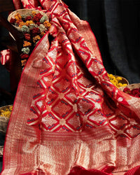 Red Luxurious Soft Banarasi Silk Saree