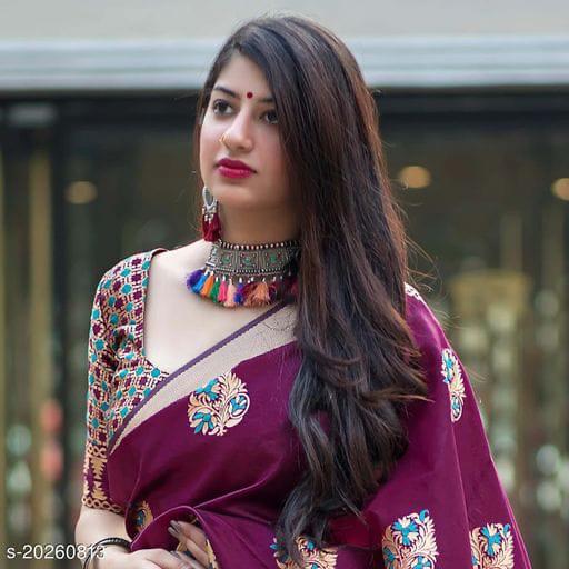 Wine Colour With Golden Patta Combition Soft Lichi Silk Saree Weaving