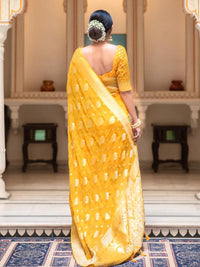 Hypnotic Yellow Soft Banarasi Silk Saree