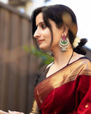 Blooming Red Cotton Silk Saree