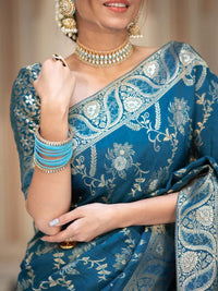 Hema RamaGreen Banarasi Silk Saree WIth Fabulouse Blouse Piece
