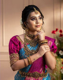 Desiring Firozi Soft Banarasi Silk Saree