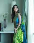 Valiba Beautiful Lite Green & Jacquard Work Silk Designer Sarees