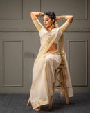 Special White Soft Banarasi Silk Saree