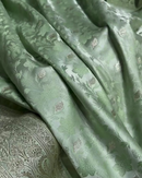 Shailee - Mint Green Satin Katan Silk Saree with Floral Zari Weave