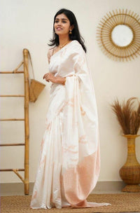 Epiphany White Soft Silk Saree