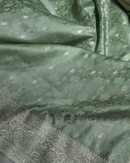 Shailee - Mint Green Satin Katan Silk Saree with Floral Zari Weave