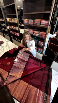 Adorable Wine Soft Silk Saree With Evocative Blouse Piece