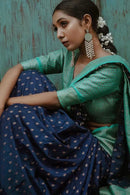 Beautiful Navy Blue Soft Silk