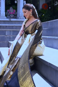 Exceptional Off White Soft Silk Saree