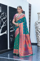Latest Mint Green Meenakari Paithani Silk Zari Woven Saree