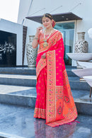 Latest Pink Meenakari Paithani Silk Zari Woven Saree