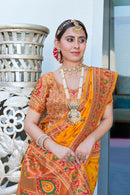 Latest Yellow Meenakari Paithani Silk Zari Woven Saree