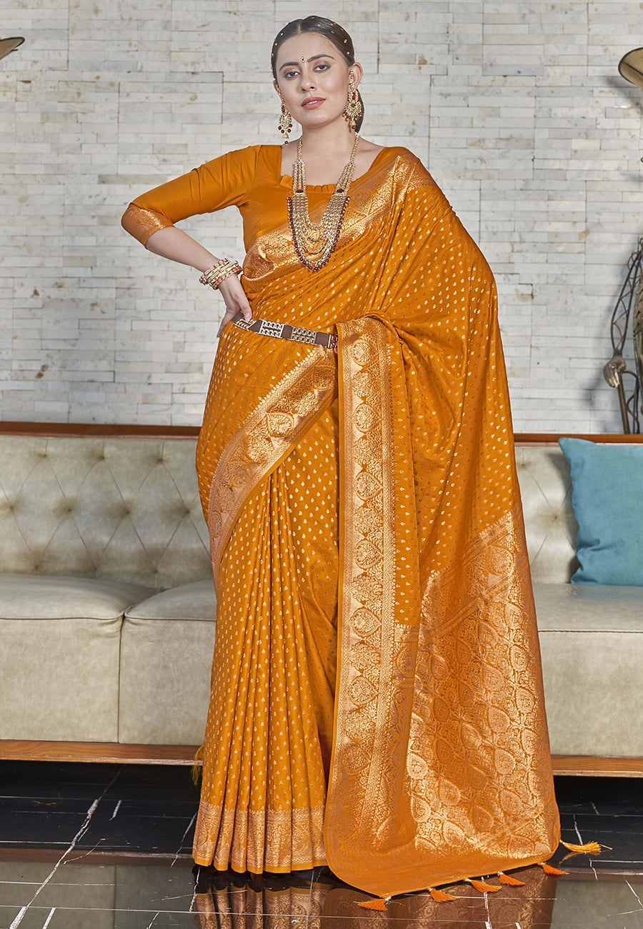 Banarasi Katan Silk Zari Woven Magenta Colour Saree