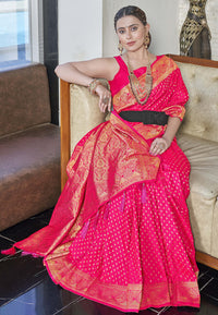 Banarasi Katan Silk Zari Woven Pink Colour Saree