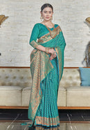Banarasi Katan Silk Zari Woven Rama Colour Saree