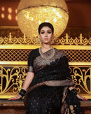 Shivi  – Black Banarasi Silk Saree with Jacquard Zari Border