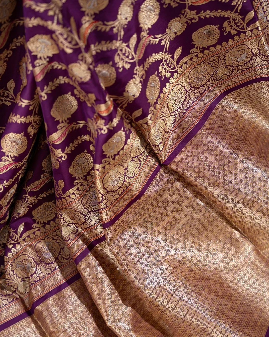 Violet Luxurious Soft Banarasi Silk Saree