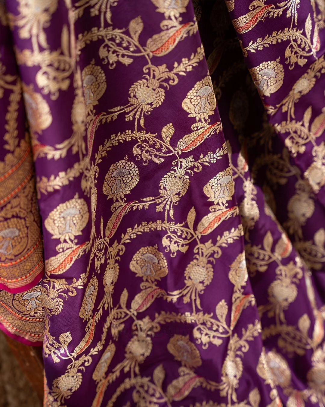 Violet Luxurious Soft Banarasi Silk Saree