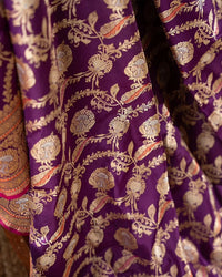 Violet Luxurious Soft Banarasi Silk Saree