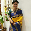 Faded Yellow Banarasi Silk Saree