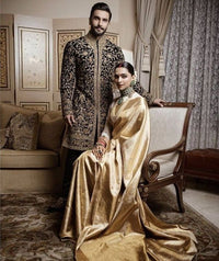 Lavatory Cream Banarasi Silk Saree