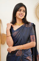 Sapphire Blue Banarasi Silk Saree