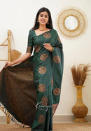 Kelly Green Banarasi Silk Saree
